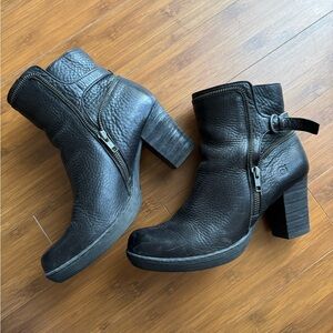 Born Black Leather Ankle Boots